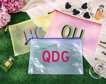 Borsa da piscina con monogramma Shadow, pochette da spiaggia personalizzata per damigella d'onore, borsa da piscina estiva personalizzata, borsa regalo per damigella d'onore, bomboniera per addio al nubilato, logo
