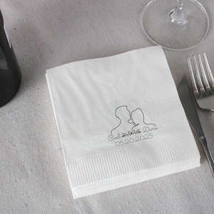 Personalized Napkins, Personalized Wedding Napkins, Monogram Beverage Luncheon Cocktail Napkins, Anniversary Rehearsal Engagement Napkins