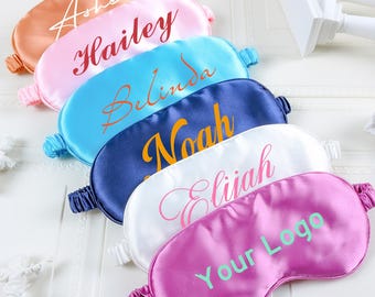 Gepersonaliseerde satijnen slaapmasker, aangepaste naam bruidsfeestje