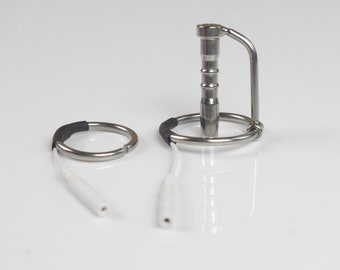 Customizable E-Stim Urethral Sound with Stainless Steel Short Catheter, Electro-Stimulation Penis Urethral Plug TENS Unit
