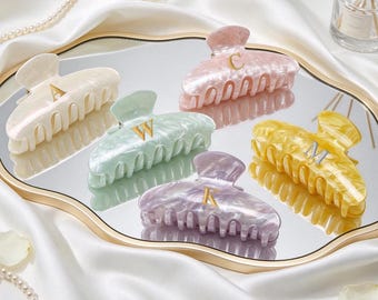 Personalized Monogram Hair Claw Clip,Engraved Acetate Hair Claw Clip,Bridesmaid Gift,Wedding Hair Accessories,Group Gift,Party Favor