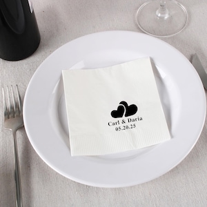 Personalized Napkins, Custom Napkins, Cocktail Wedding Napkin bar, custom Cocktail Beverage Anniversary Party Monogram Luncheon Napkin Avail