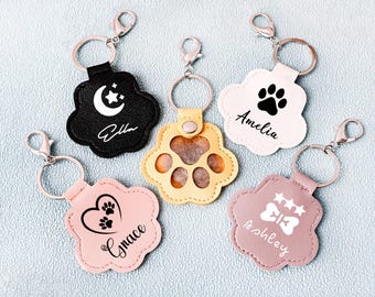 Portachiavi ricordo personalizzato in pelliccia di animale domestico, portachiavi commemorativo in pelle