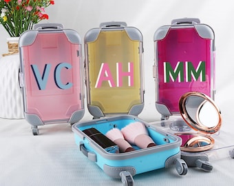 Mini mala de rodinhas personalizada com monograma Shadow, presente personalizado para viajantes, eventos para fornecedores, casamentos, viagens para meninas, lembrancinhas para festa do pijama