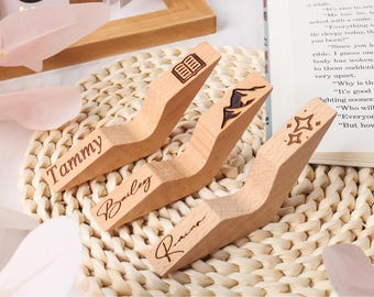 Personalized Wood Thumb Book Page Holder, Book Lover Gift