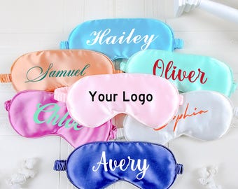 Gepersonaliseerde zijdeachtig satijnen slaapmasker, cadeau bruidsmeisje