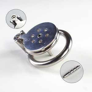 Stainless Steel Screw Locking Rings with Plug Chastity Lock with