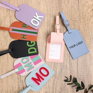 Personalized Leather Luggage Tag: Custom Name, Wedding Favor, Travel Essential