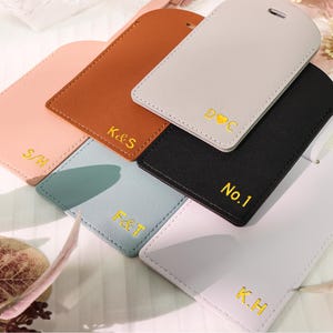 Personalized Vegan Leather Luggage Tag, Engraved Monogram Luggage Tag, Custom Luggage Tag, Suitcase Tag, Wedding Party Favors, Travel Gifts