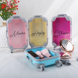 Gepersonaliseerde mini-trolleykoffer, bruids-/themafeesten, verjaardagen, katerkits, leveranciersevenementen, bruiloften, meidentrips, bedankjes voor slaapfeestjes
