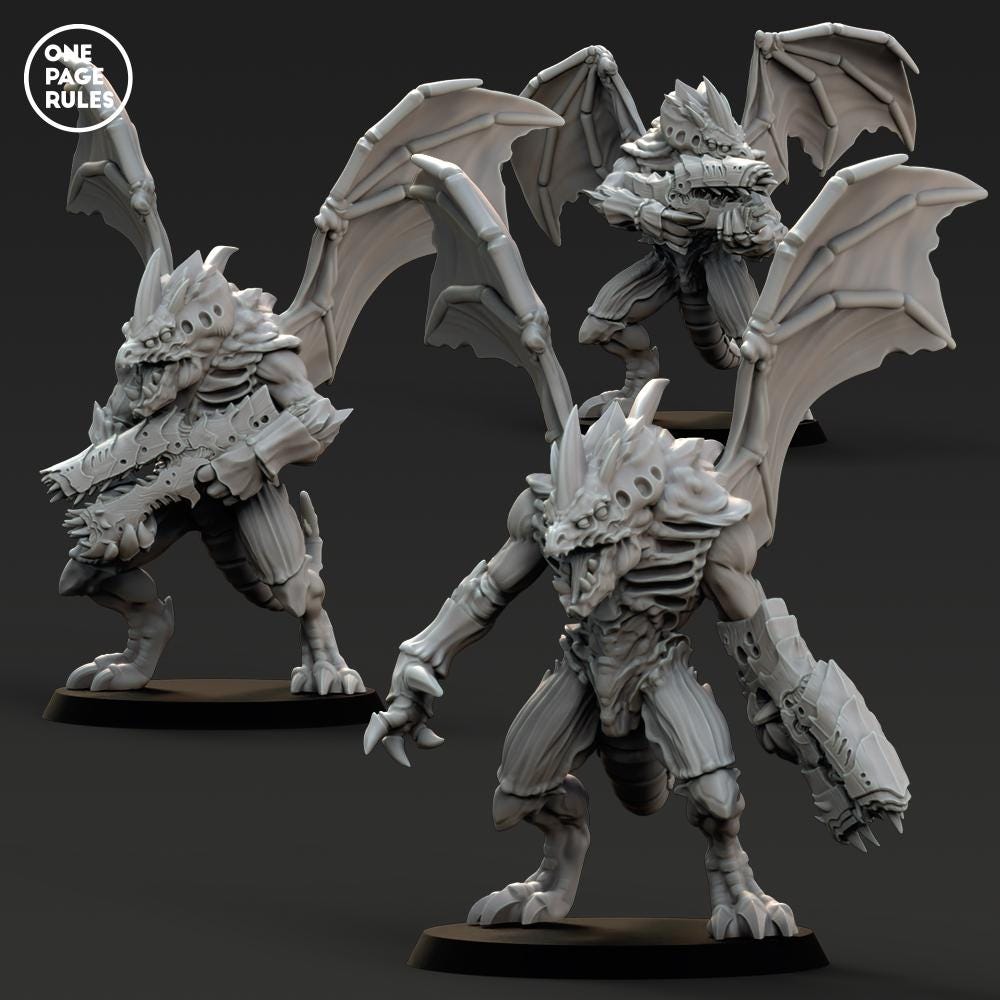 Hive Warriors (Wings, Ravager Gun) - Alien Hives (3 Models)