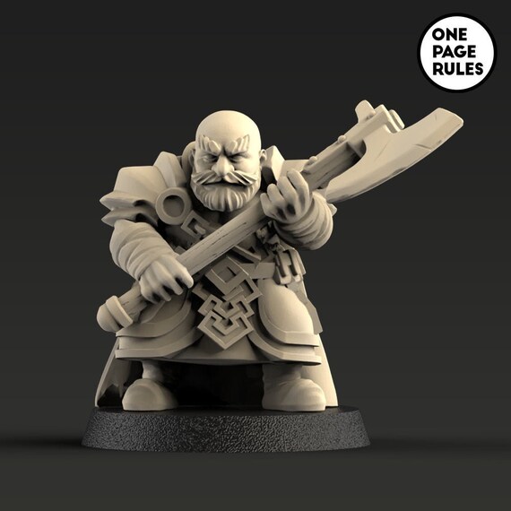 Dwarf Great Axe Lord 1 Model Etsy