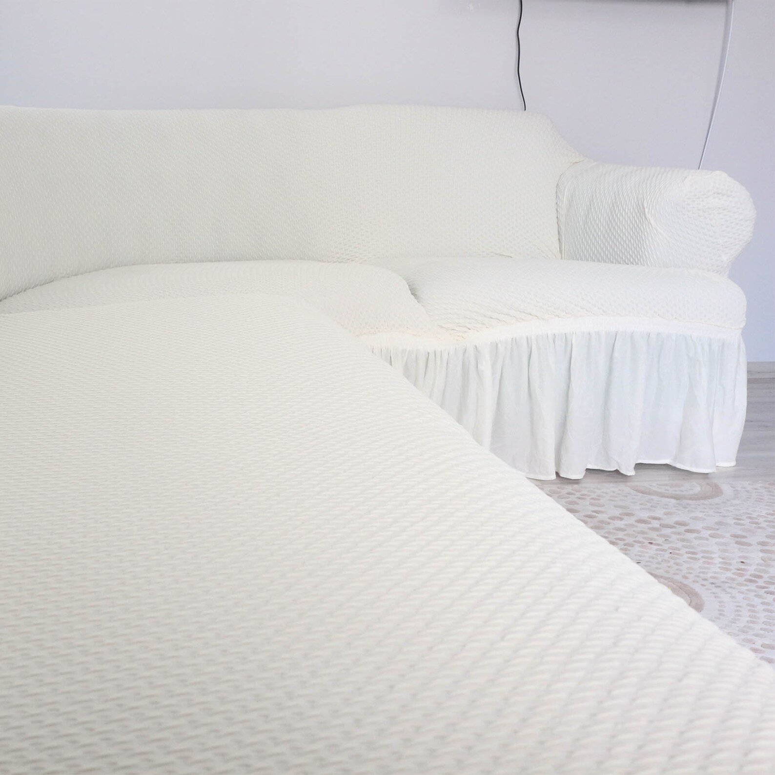 Elastic L Shape Sofa Slipcover for Livingroom Corner Sofa Etsy