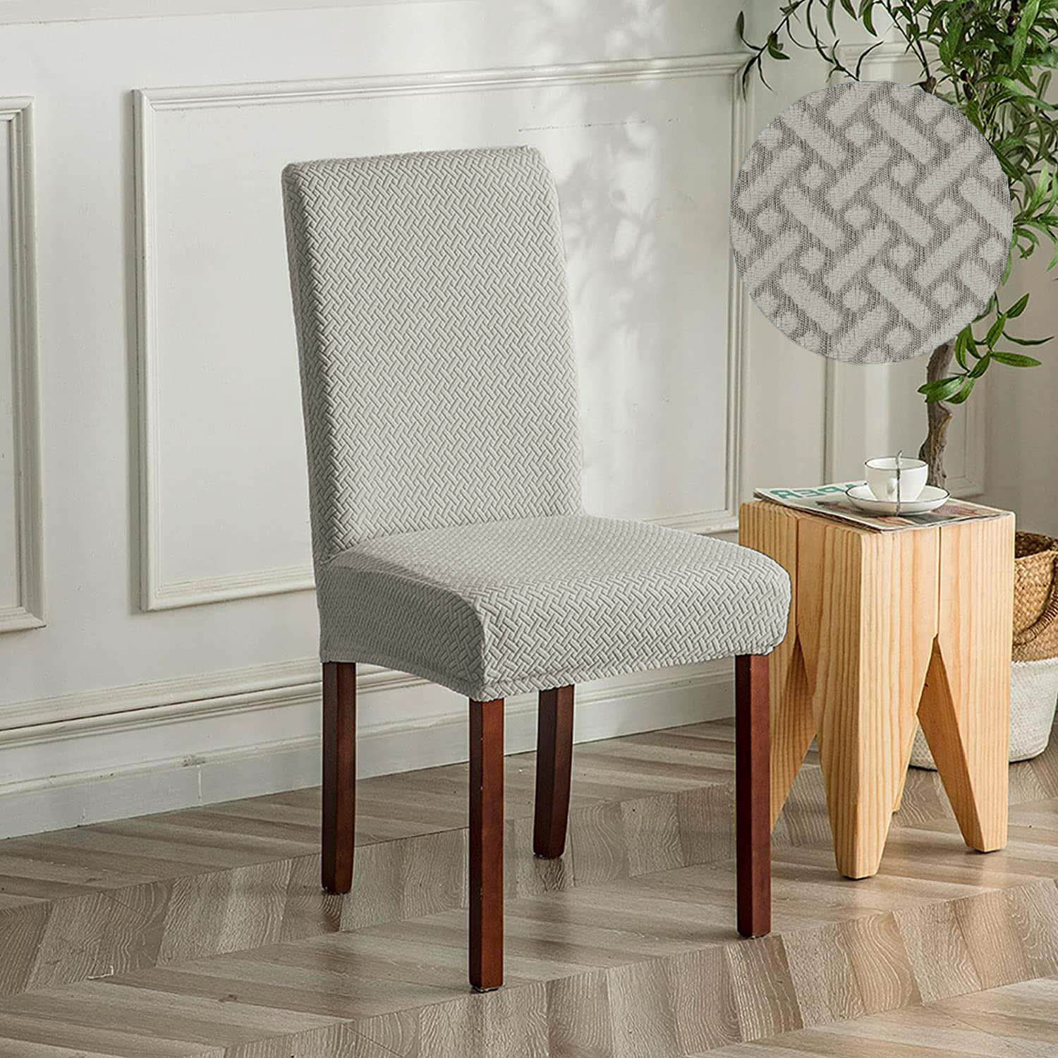 Jacquard Dining Chair Cover for Kitchen Chair Cover Set for Dining Room ...