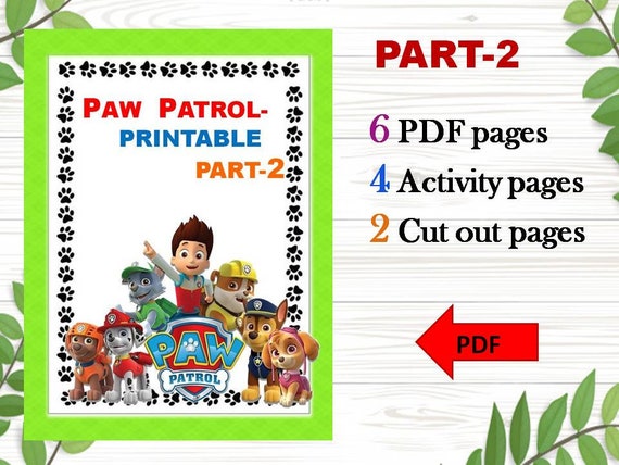 customized paw patrol busy book part 2 printable activity etsy