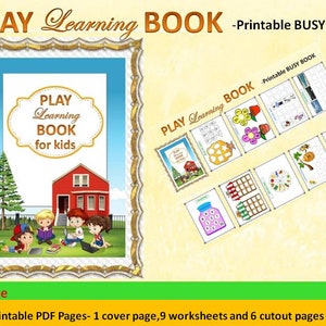 PLAY Learning BOOK,Printable busy book,Homeschool,Learning Binder,Activity Worksheets,PDF Download