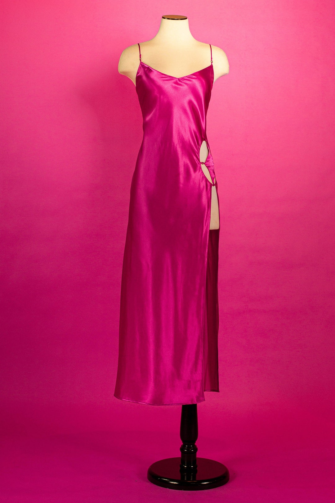 Y2K Hot Pink Slip Dress Etsy