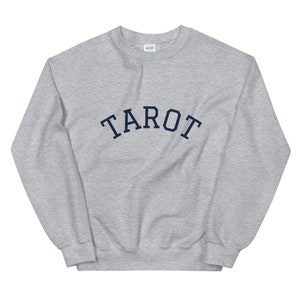 Sudadera colegial unisex TAROT - Gris claro y azul marino -
