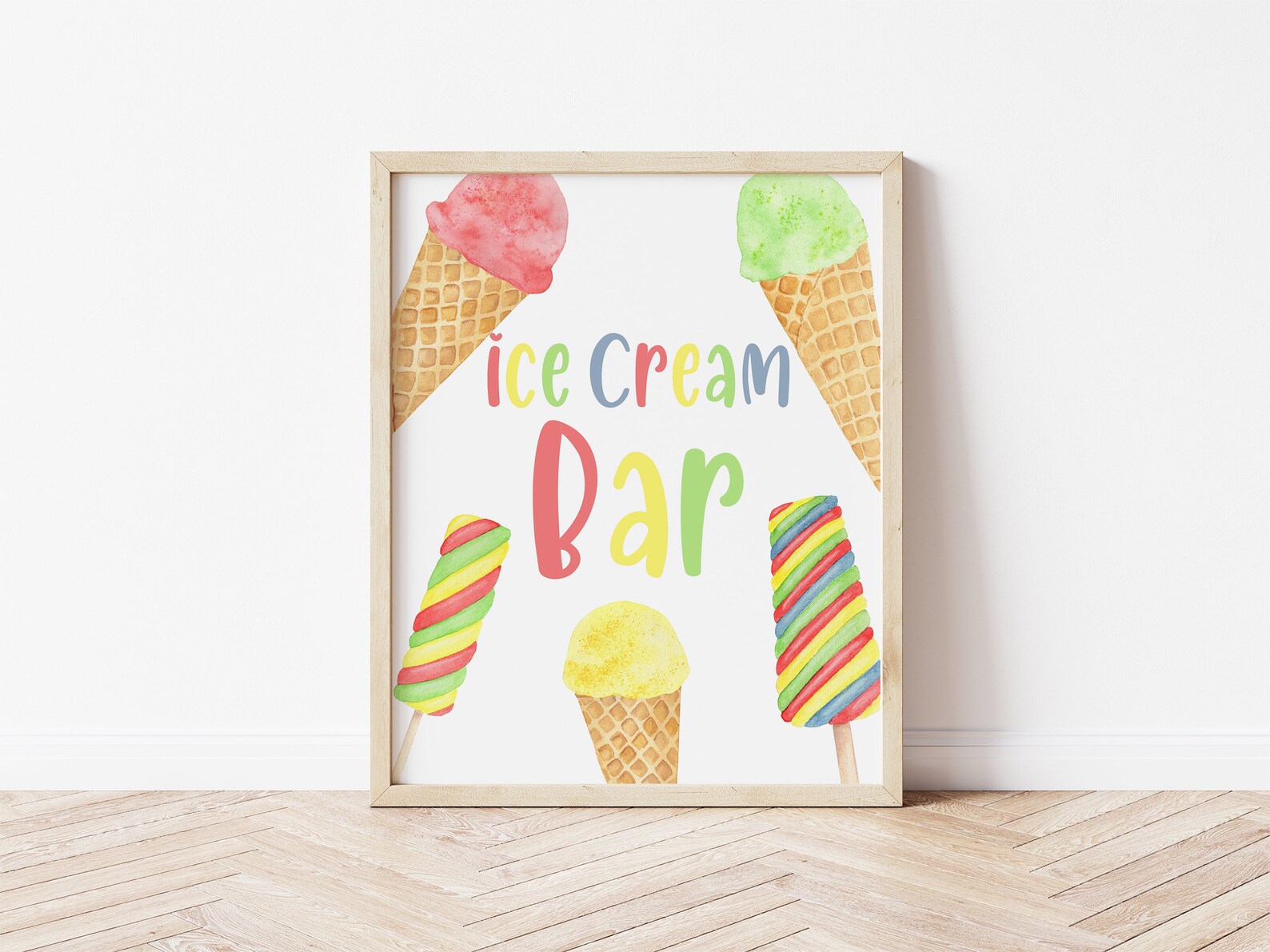 Ice Cream Bar Sign Ice Cream Bithday Party Decor Ice Cream Etsy