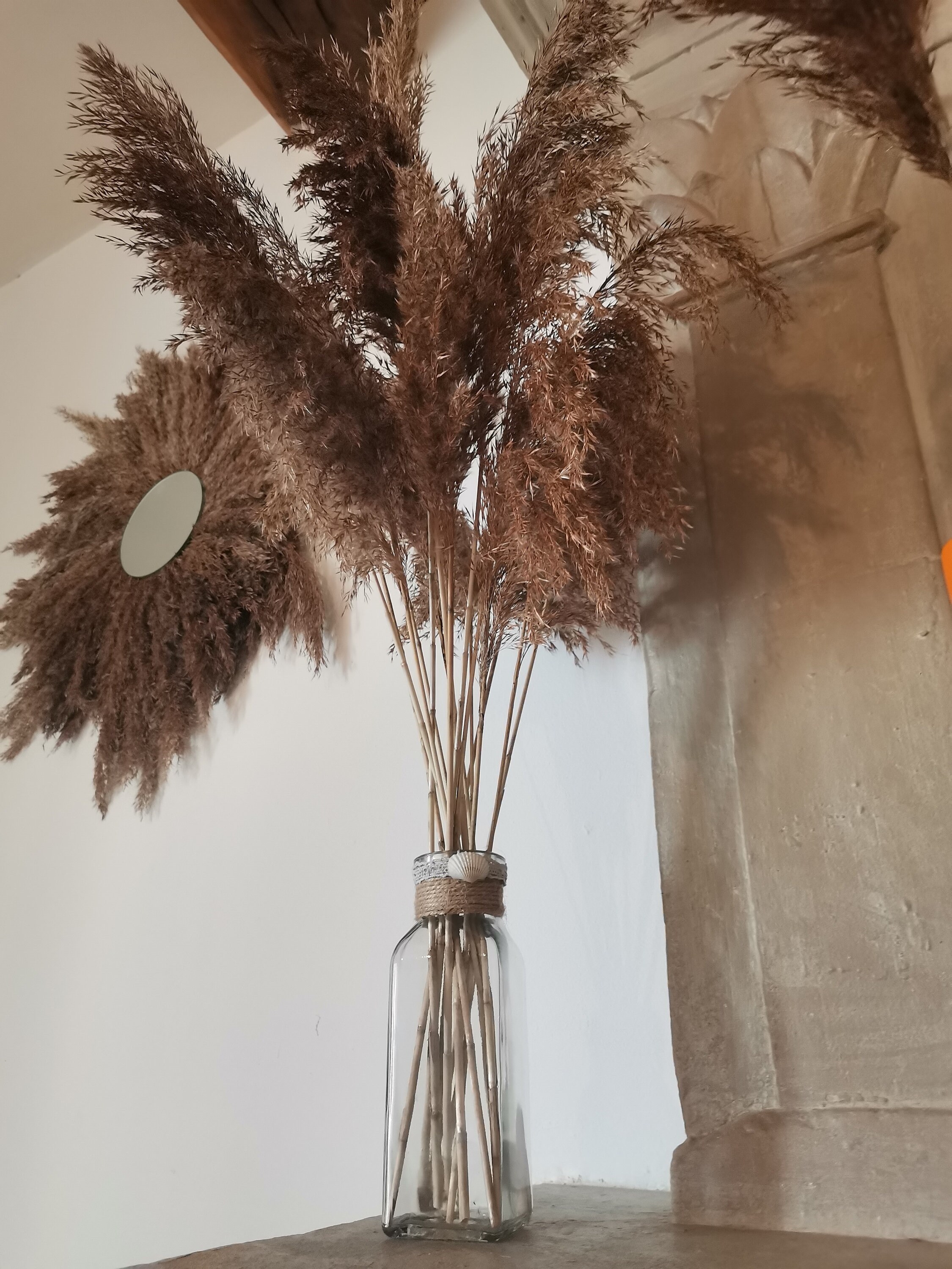 Vase avec Détails Handmade et Pampas Séches