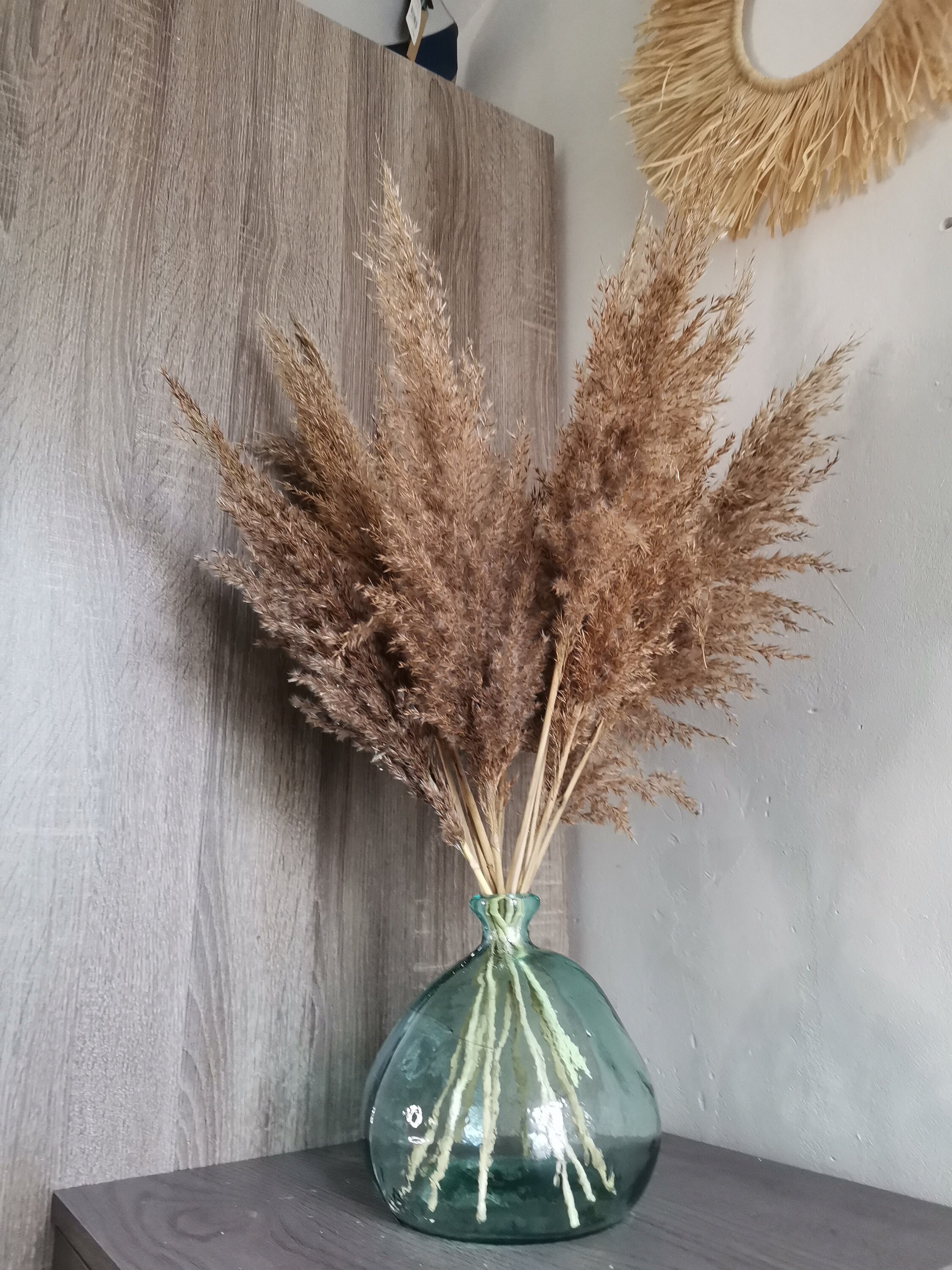 Vase avec Bouquet de Fleurs Sèches Pampas