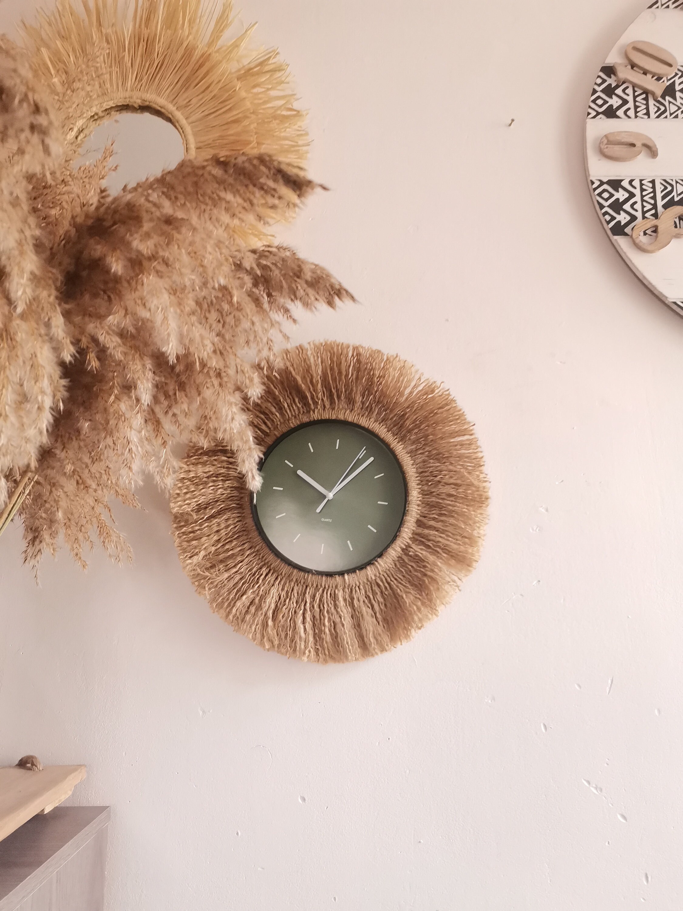 Horloge Murale, Horloge Fait avec Jute Tressé à La Main, Bohème Craft