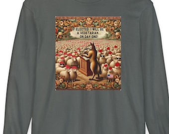 Funny Anti Trump Long Sleeve T-Shirt, Anti MAGA tee, Voter Humor Shirt, Gift for Vegans, Eco-Friendly Apparel, Anti Trump Shirt