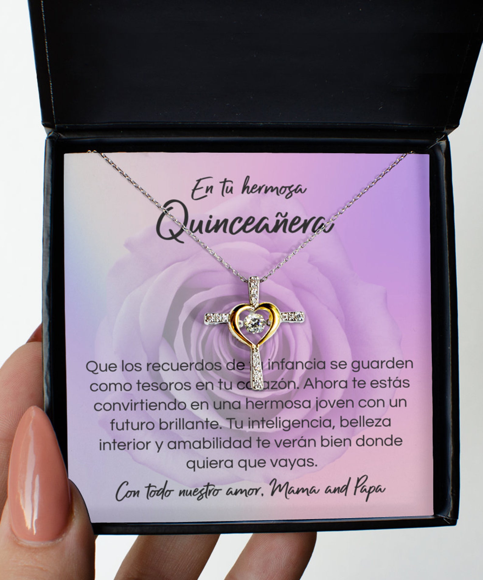 Quinceañera Gift Necklace, Quinceañera Jewelry, Gift From Parents