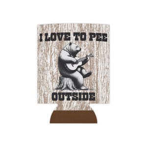 Funny Outdoor Can Cooler, Camping Lovers, I Love to Pee Outside Drink Sleeve, Hilarious Camping Gift, for Friends, Unique Father&#39;s Day Gift