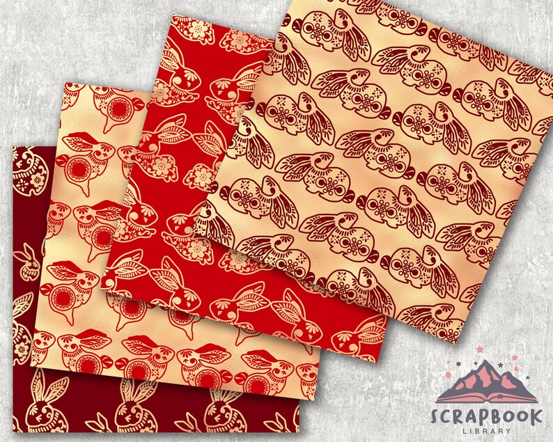 Chinese Zodiac Rabbit Ornaments Paper, Asian Bunny Pattern, Authentic ...