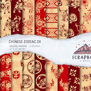 Chinese Zodiac Ox ornaments Paper, Asian Bull Pattern, Authentic Eastern Cow, Chinese New Year, Red Ox Horoscope, Astrology