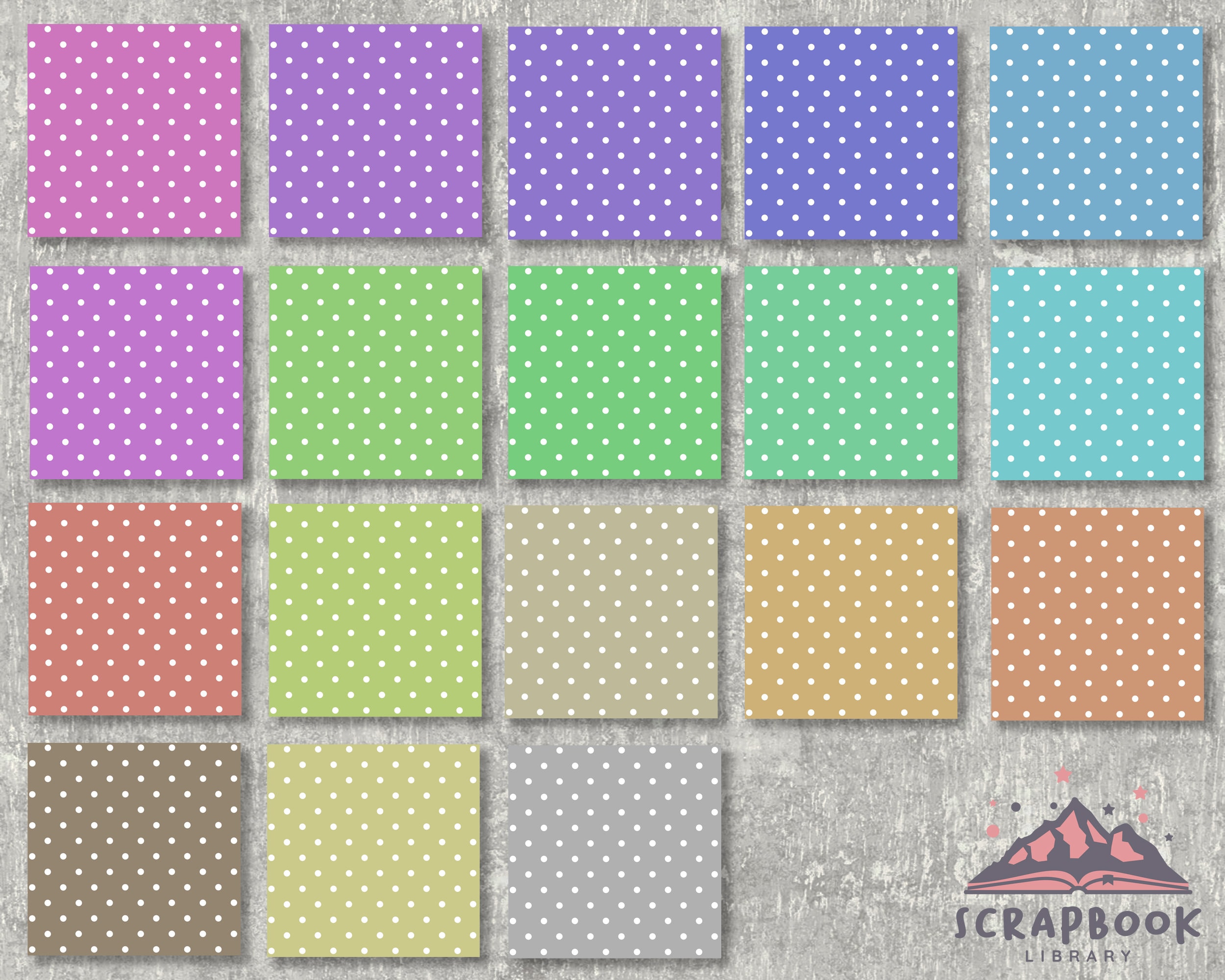 Rainbow Pastel Color Polka Dots Digital Paper, Colorful Pattern Digital ...