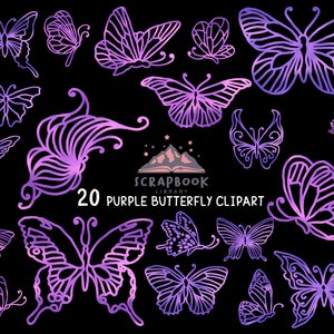Lila Schmetterling Clipart, Schmetterling Flügel, Schöne Lila Gold Insekten, Violet Metallic Flügel Form, Schmetterling Muster, Textur, PNG