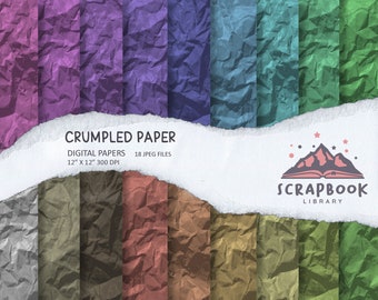 Crumpled Digital Color Paper,Crumpled Pattern Digital Paper,Scrapbook color paper,Rainbow Background Image Print,Rainbow crumpled paper