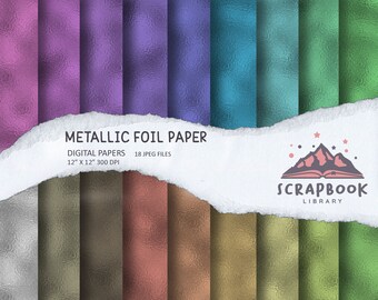 Metallic Foil Digital Color Paper, Foil Pattern Digital Paper, Scrapbook color paper, Rainbow Background Image Print, Rainbow Foil Texture