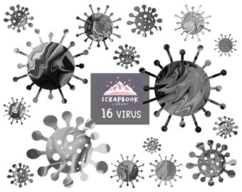 Virus Clipart, COVID 19 Vaccine, Corona Virus, Germs, Infection, Bacteria, Disease, Illness, Sickness, Microbe, Cell, Microorganism, Delta