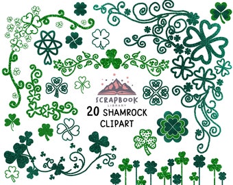 St Patricks day digital clipart,Green,Shamrocks, Clovers,Lucky, Irish,Holiday,Clover Pattern clipart, Scrapbook cliparts,Shamrock Design