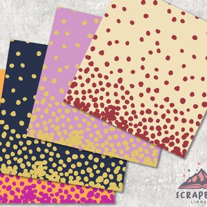 Falling Color Dot Digital Paper,hand Drawn Dots Pattern Digital Paper ...
