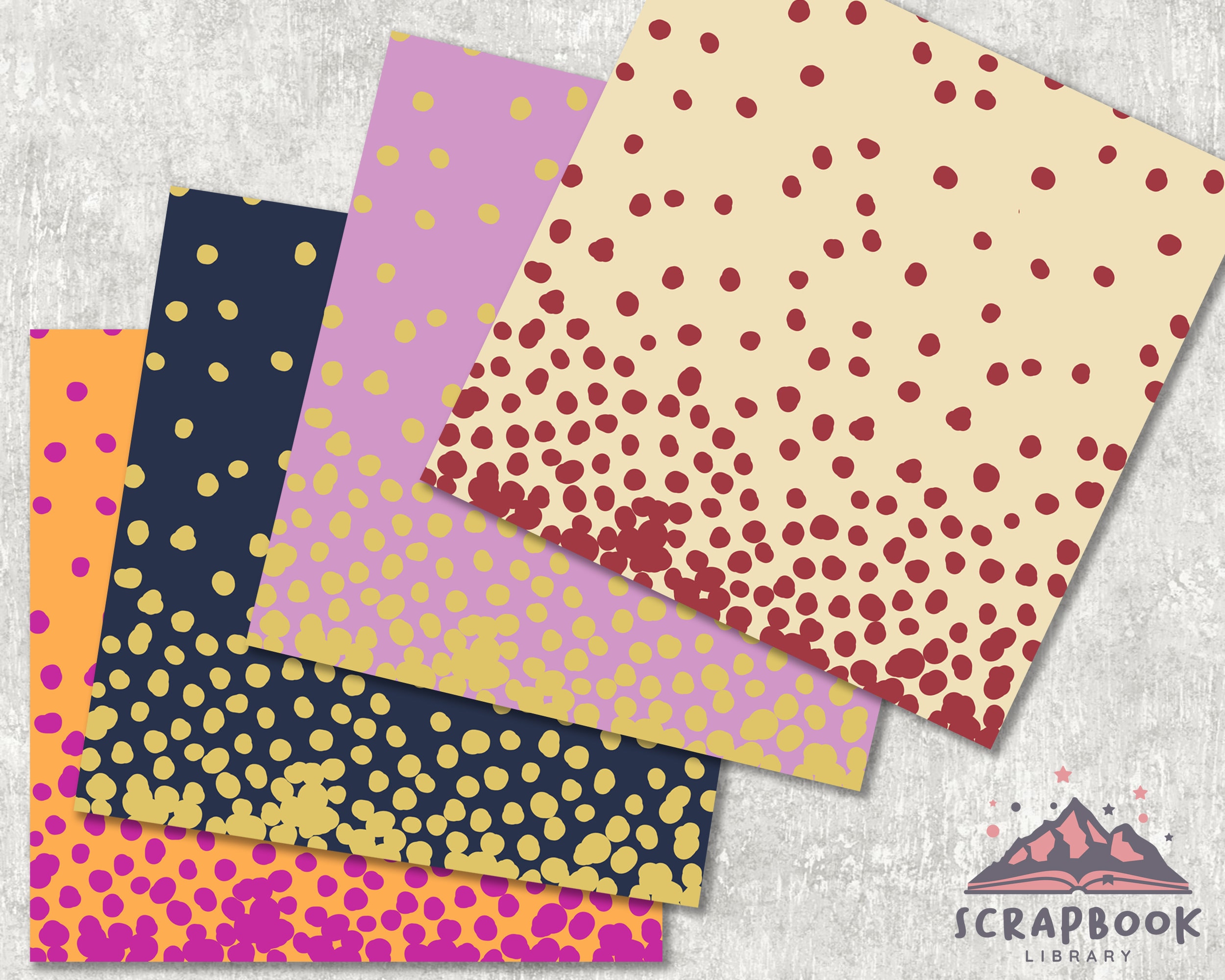 Falling Color Dot Digital Paper,hand Drawn Dots Pattern Digital Paper ...