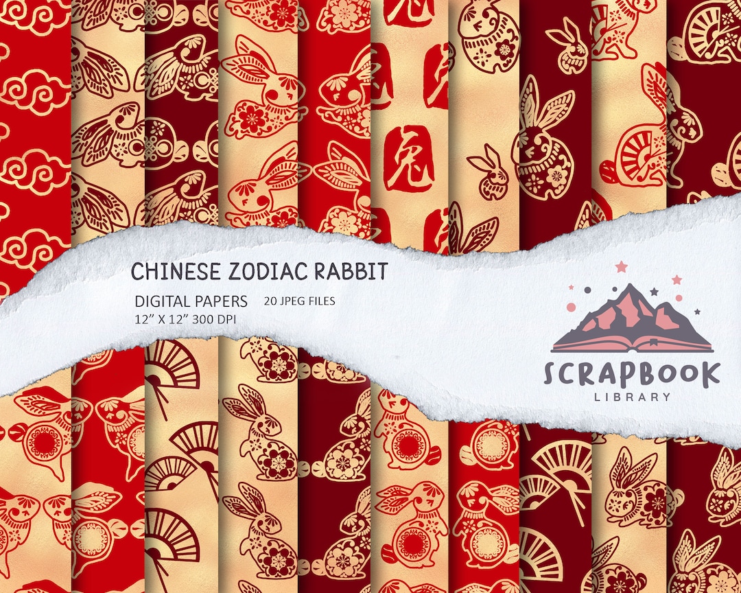 Chinese Zodiac Rabbit Ornaments Paper, Asian Bunny Pattern, Authentic ...