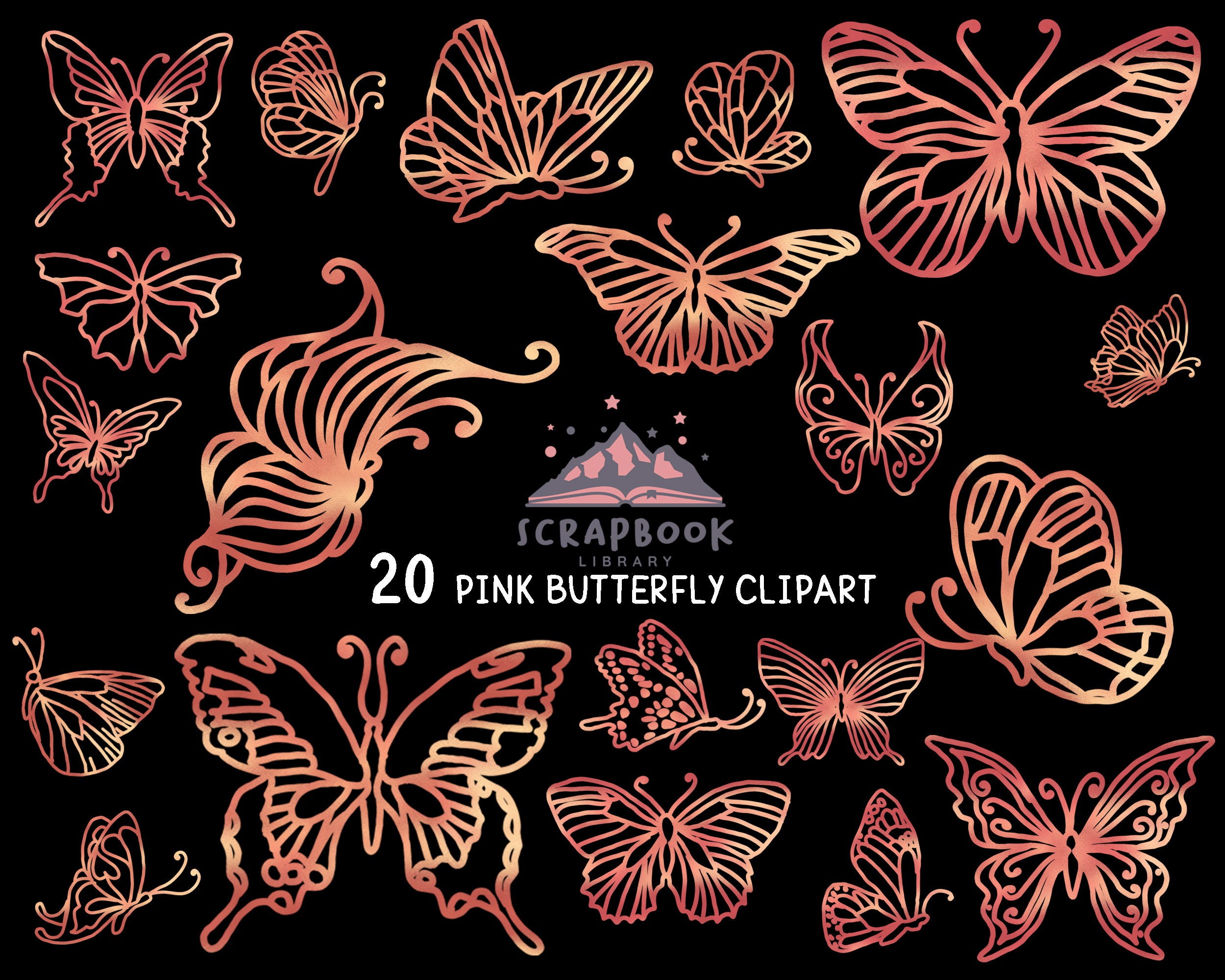 Pink Metallic Butterfly