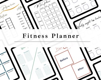 Workout And Fitness Tracker - Workout Planner printable, Weight Loss Tracker, Calories tracker, wellness, Meal Planner, Printable Planner