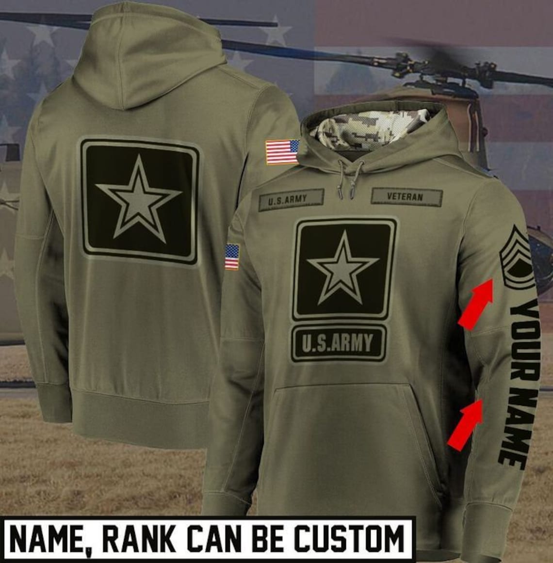 US Army US Army Hoodie or any other military design logo | Etsy