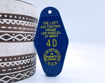 The Loft Key Tag | Apartment 4D Vintage Motel Hotel Keychain | New Girl Fan Birthday or Valentine's Day Gift