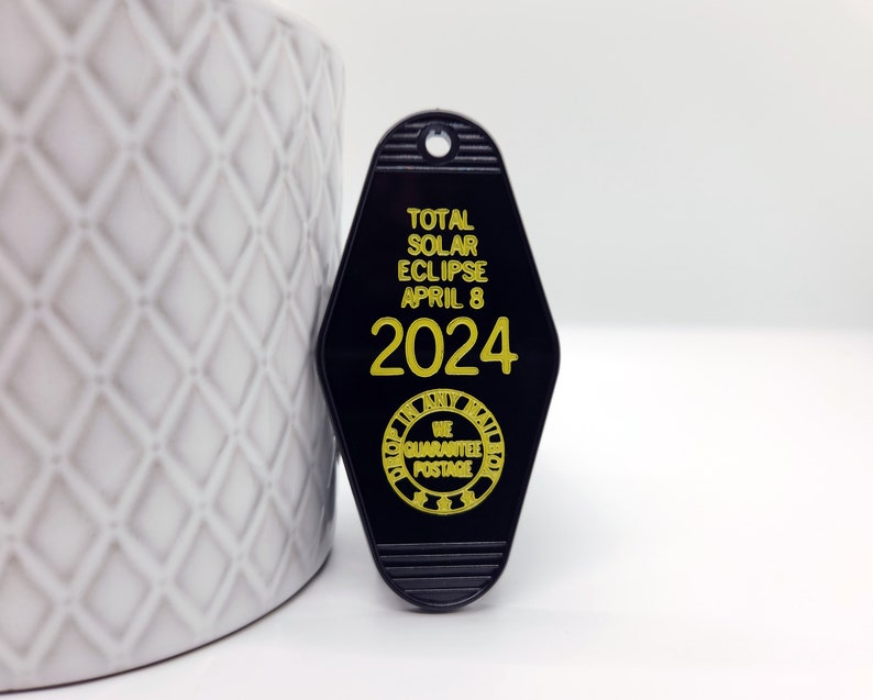 Eclipse 2024 Key Tag Total Solar Eclipse Motel Hotel Keychain Astronomy
