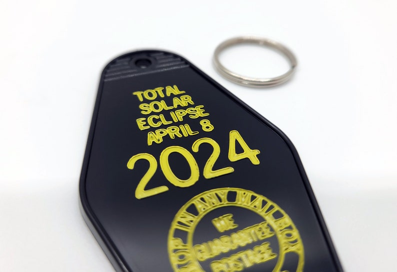 Eclipse 2024 Key Tag Total Solar Eclipse Motel Hotel Keychain Astronomy