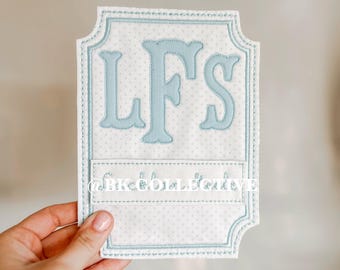 Tarjetas bordadas para bebés varones con hitos del desarrollo / Nombre personalizado, marcadores mensuales, cierre de velcro.