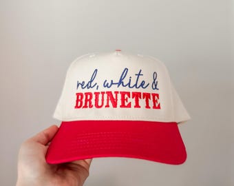 Gorra de camionero roja y blanca estilo americano / Gorra de béisbol