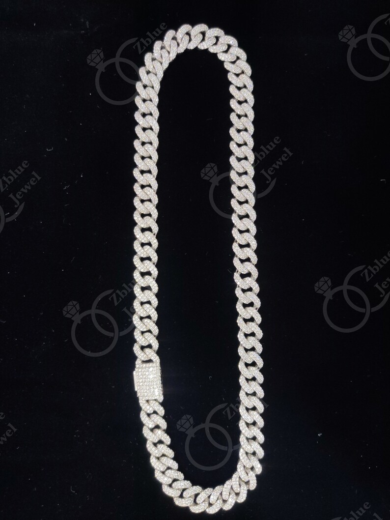VVS Moissanite Diamond Cuban link Chain 12 MM Hip Hop Miami Etsy
