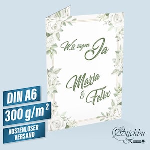 25 inviti di nozze, inviti di nozze, cerimonie di matrimonio, biglietti d'invito per celebrazioni di matrimonio, biglietti pieghevoli individuali personalizzati A6
